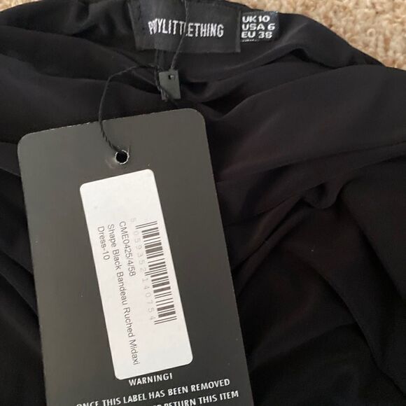 NWT Pretty Little Thing Ruched Strapless Dress 6 - Picture 3 of 5